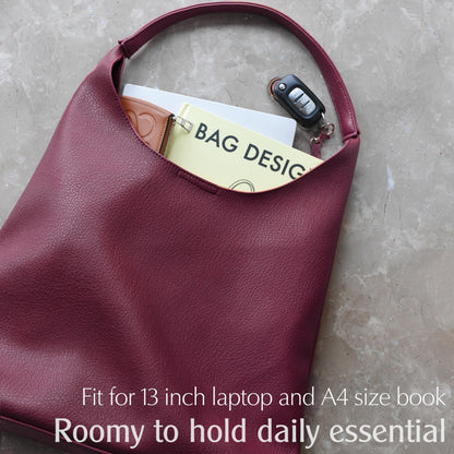 Slouchy Vegan Leather Hobo Bag The Nichole Collection