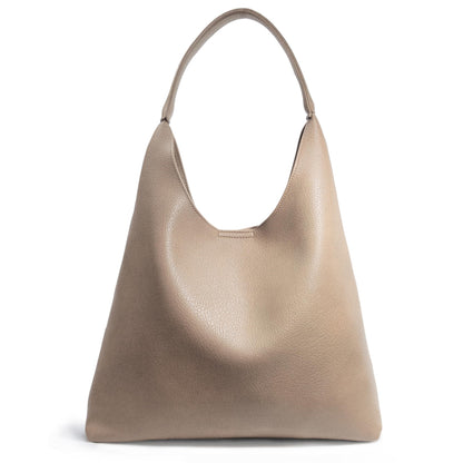 Slouchy Vegan Leather Hobo Bag Nude The Nichole Collection