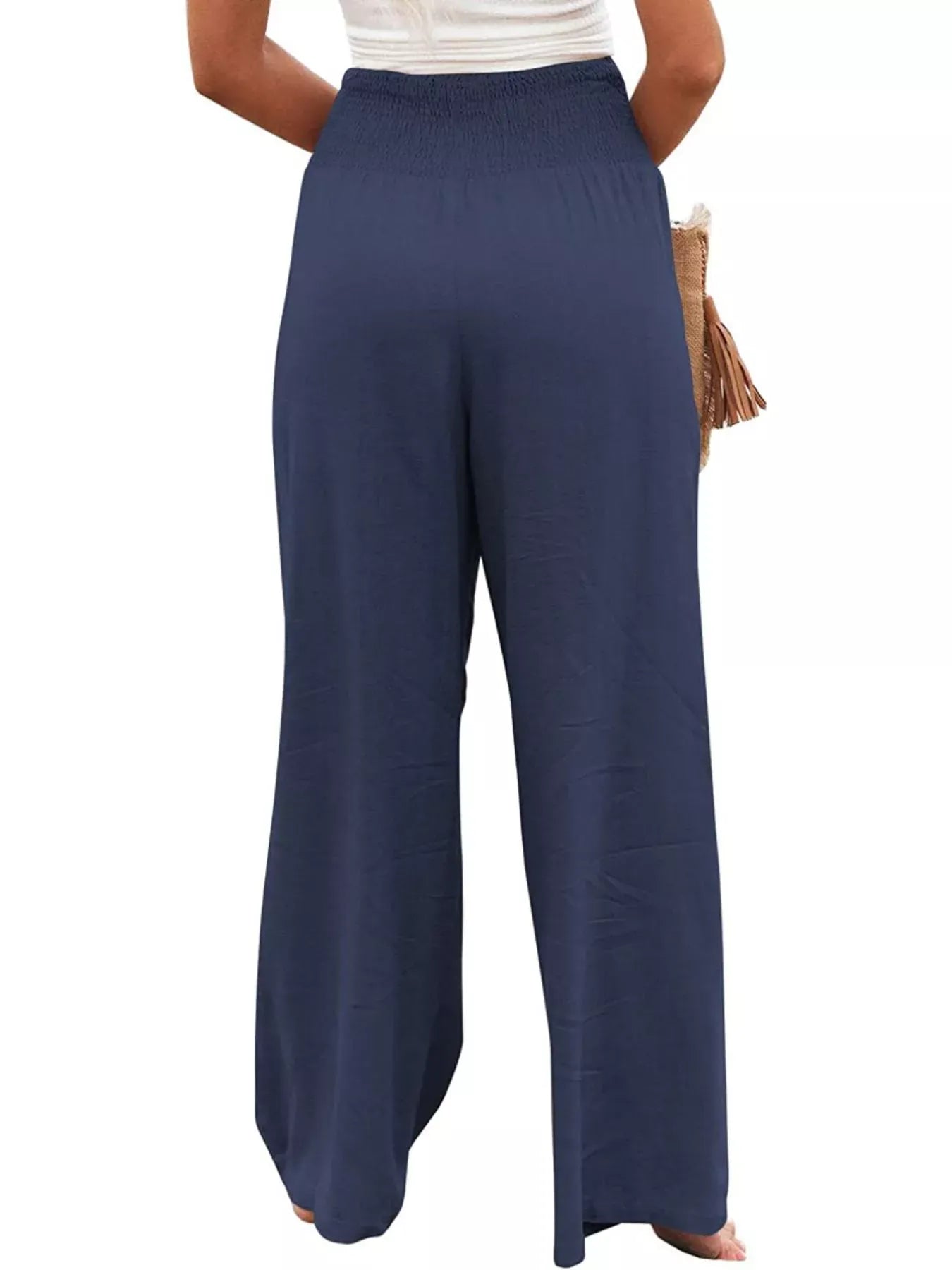 Smocked High Waisted Wide Leg Pants The Nichole Collection - Official Site