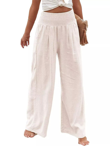 Smocked High Waisted Wide Leg Pants The Nichole Collection - Official Site