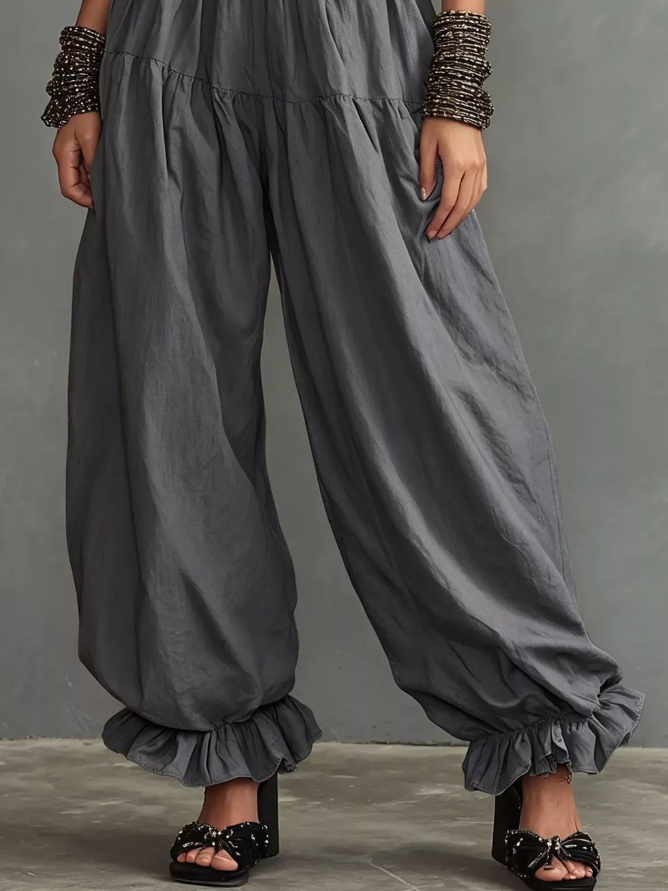 Smocked Ruffle Hem Wide Leg Pants The Nichole Collection - Official Site