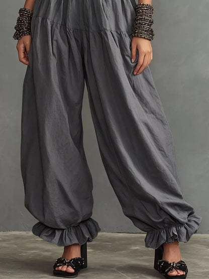 Smocked Ruffle Hem Wide Leg Pants The Nichole Collection - Official Site