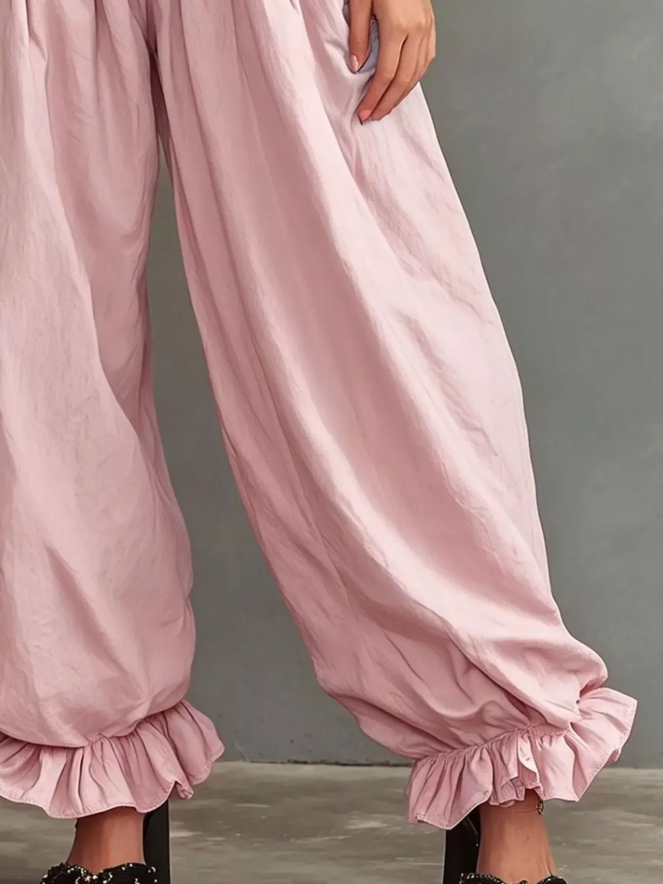 Smocked Ruffle Hem Wide Leg Pants The Nichole Collection - Official Site