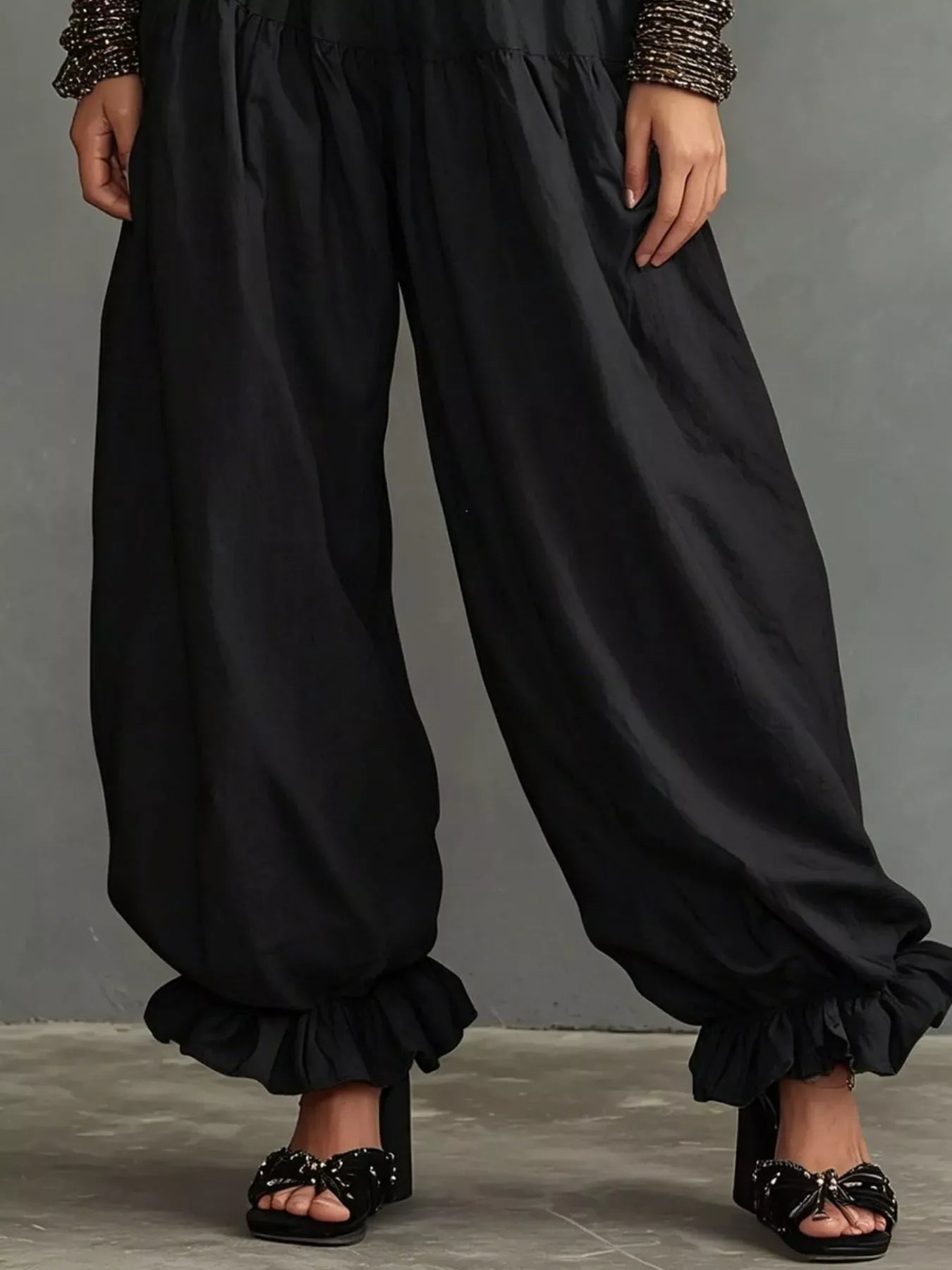 Smocked Ruffle Hem Wide Leg Pants The Nichole Collection - Official Site
