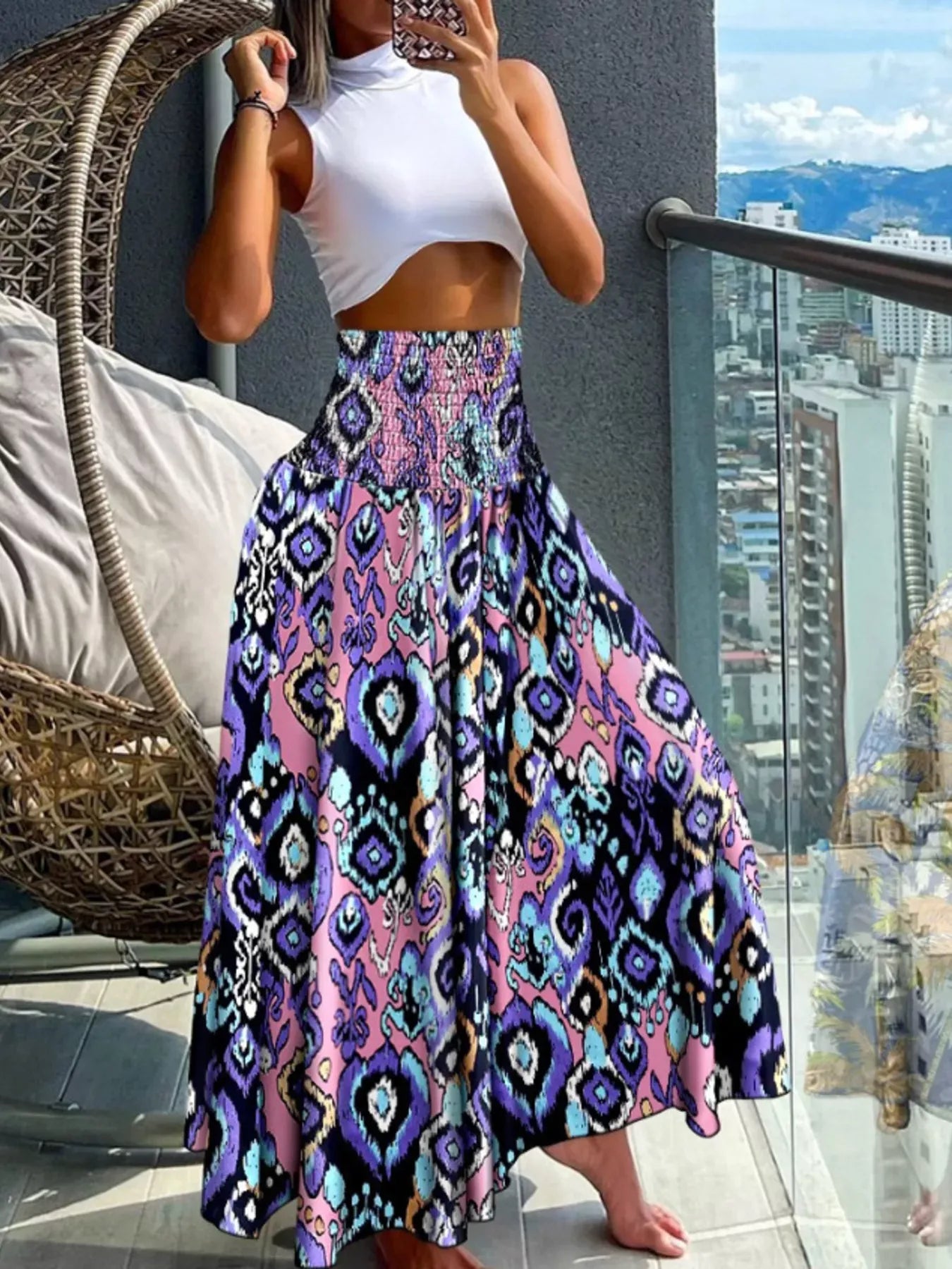 Smocked Waist Wide-Leg Pants with Pockets The Nichole Collection - Official Site