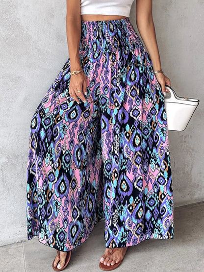 Smocked Waist Wide-Leg Pants with Pockets The Nichole Collection - Official Site