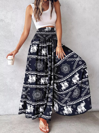 Smocked Waist Wide-Leg Pants with Pockets The Nichole Collection - Official Site
