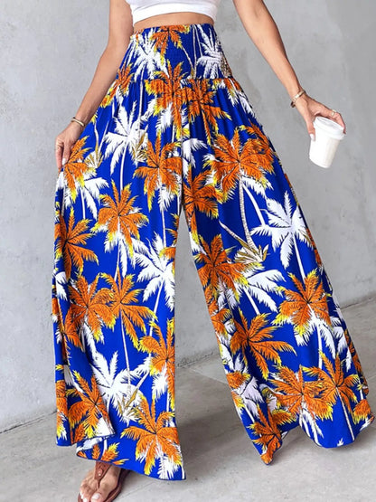 Smocked Waist Wide-Leg Pants with Pockets The Nichole Collection - Official Site