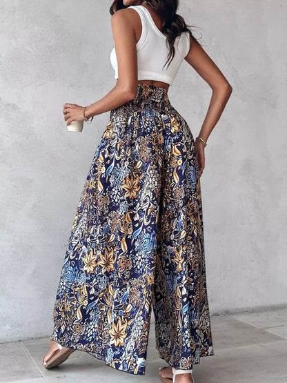 Smocked Waist Wide-Leg Pants with Pockets The Nichole Collection - Official Site