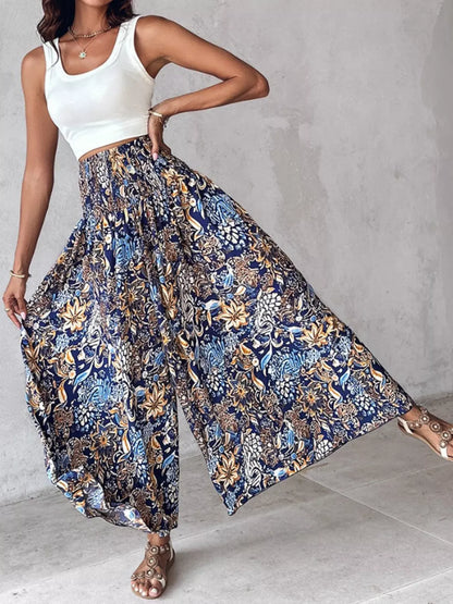 Smocked Waist Wide-Leg Pants with Pockets The Nichole Collection - Official Site