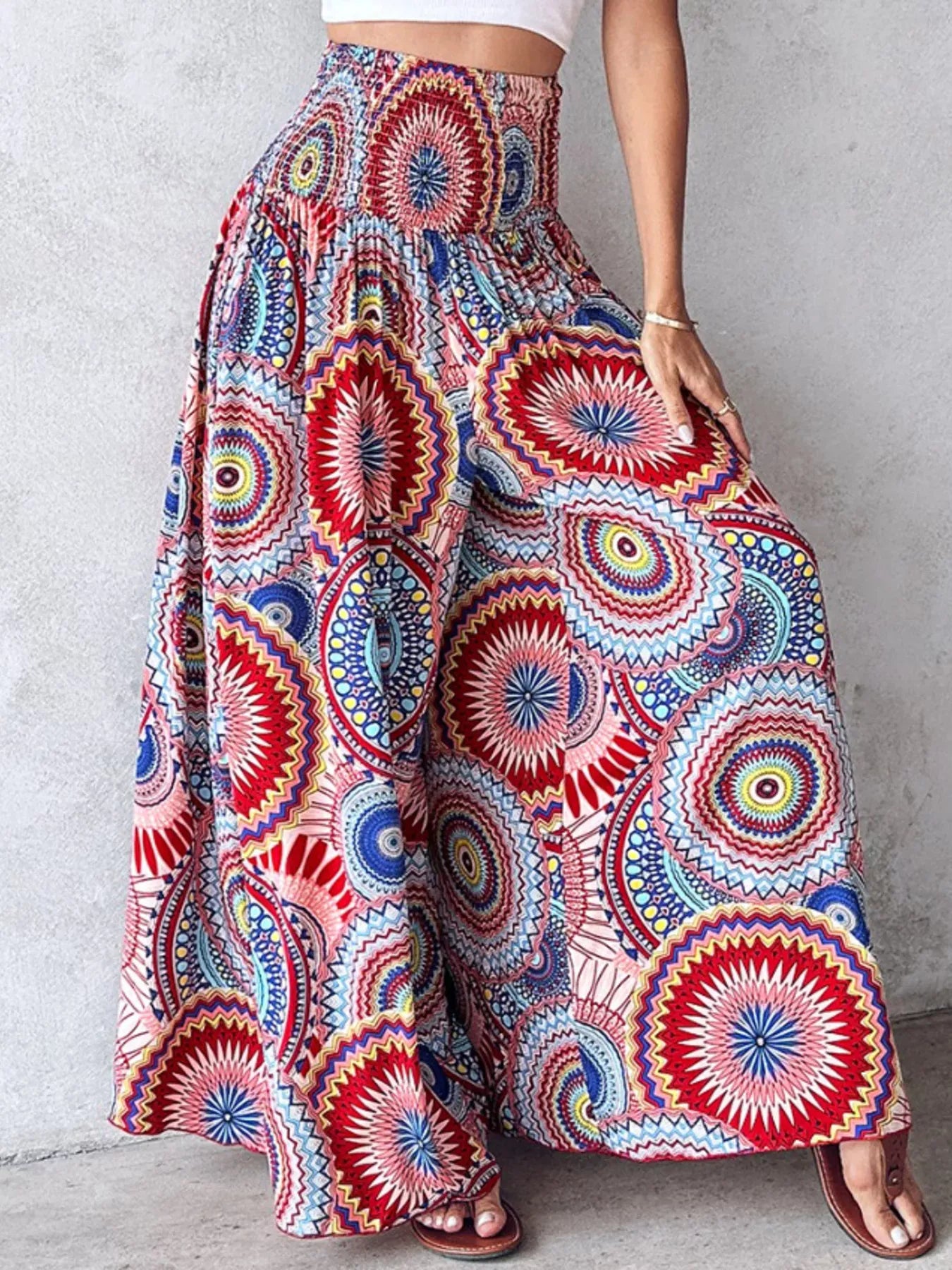 Smocked Waist Wide-Leg Pants with Pockets The Nichole Collection - Official Site