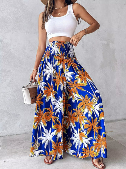 Smocked Waist Wide-Leg Pants with Pockets The Nichole Collection - Official Site