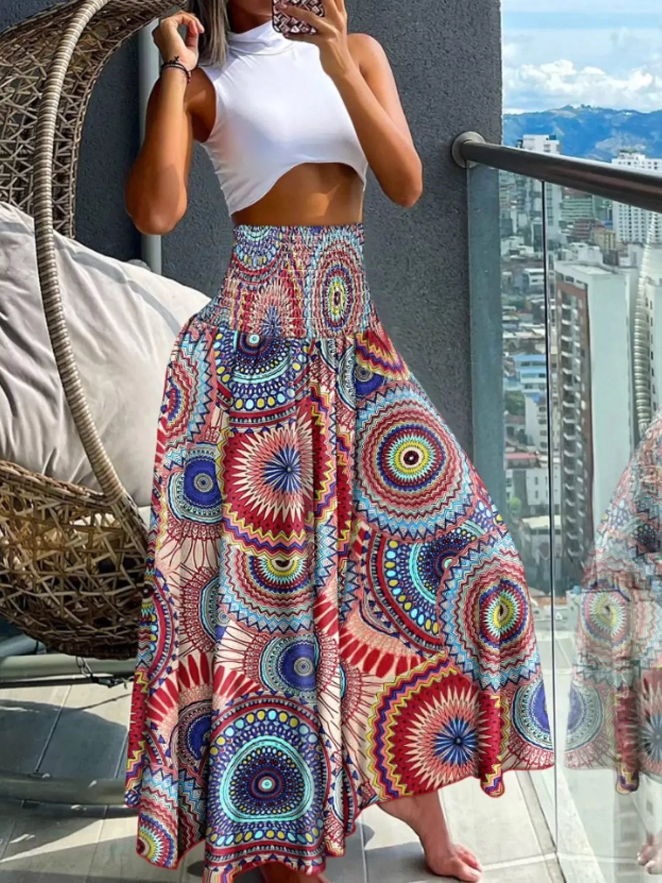 Smocked Waist Wide-Leg Pants with Pockets The Nichole Collection - Official Site