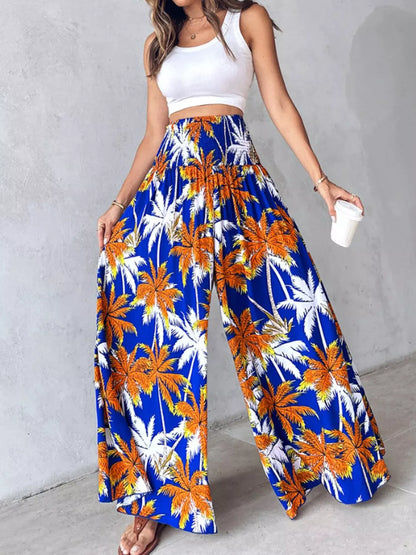 Smocked Waist Wide-Leg Pants with Pockets The Nichole Collection - Official Site