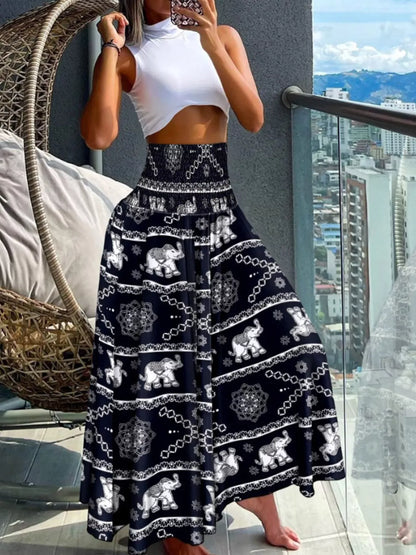 Smocked Waist Wide-Leg Pants with Pockets The Nichole Collection - Official Site