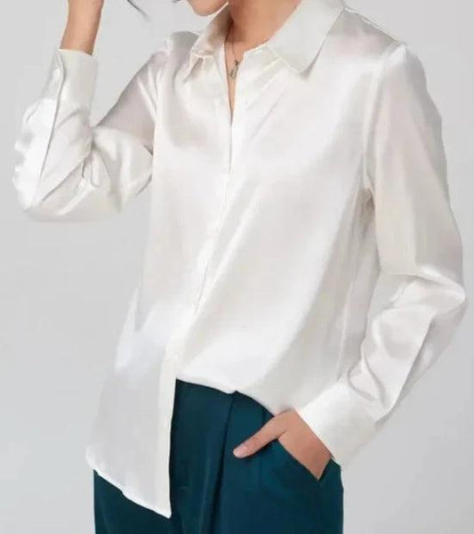 # 41 Premium Silk Blend Blouse - Last Call Ivory / M Blouses The Nichole Collection