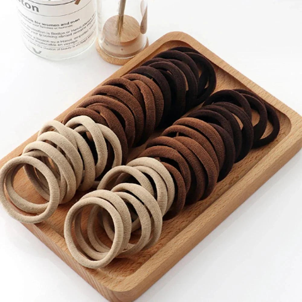 Soft Elastic Hair Bands Khaki / 50pcs The Nichole Collection