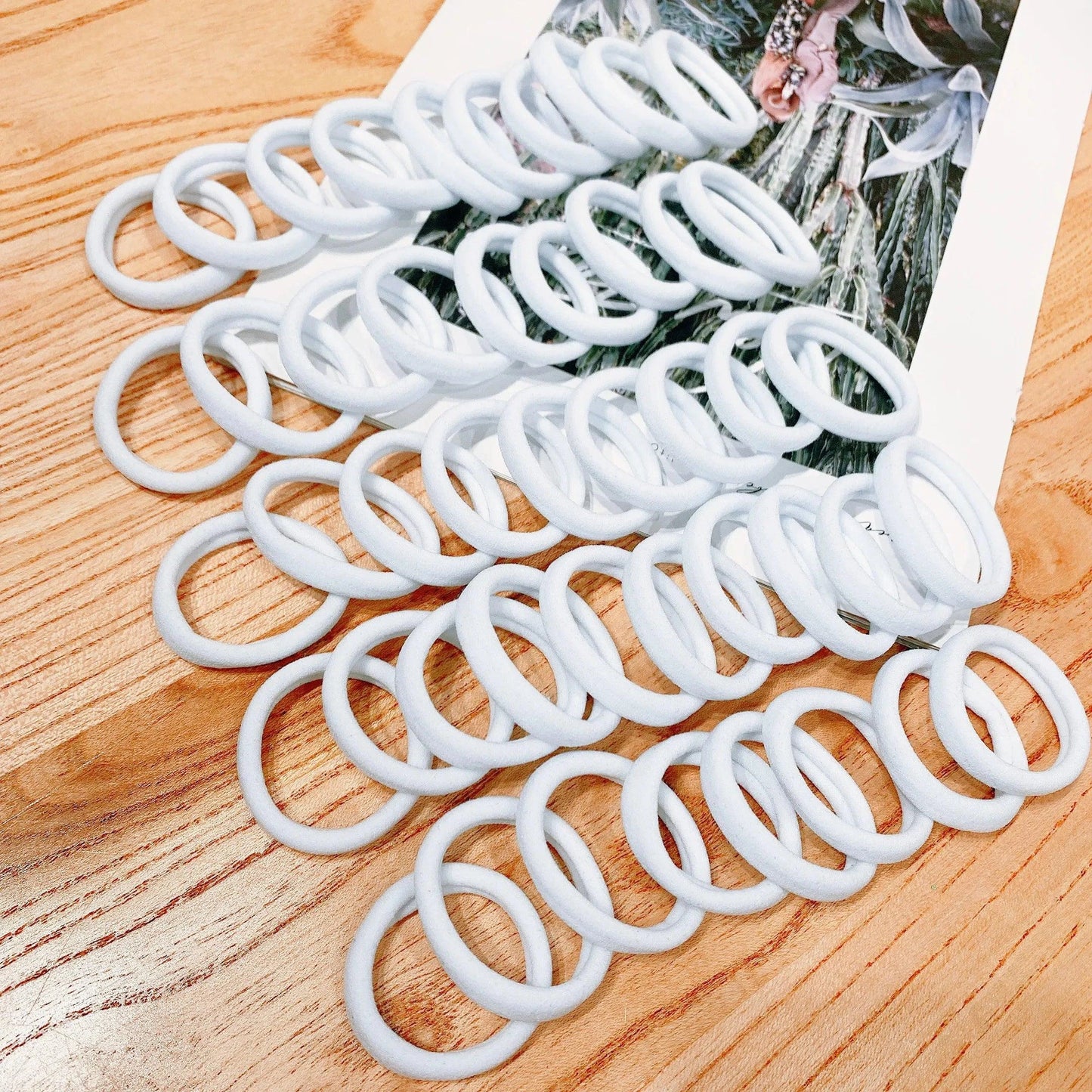 Soft Elastic Hair Bands White / 50pcs The Nichole Collection