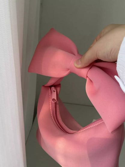 Solid Color Bow Handbag The Nichole Collection