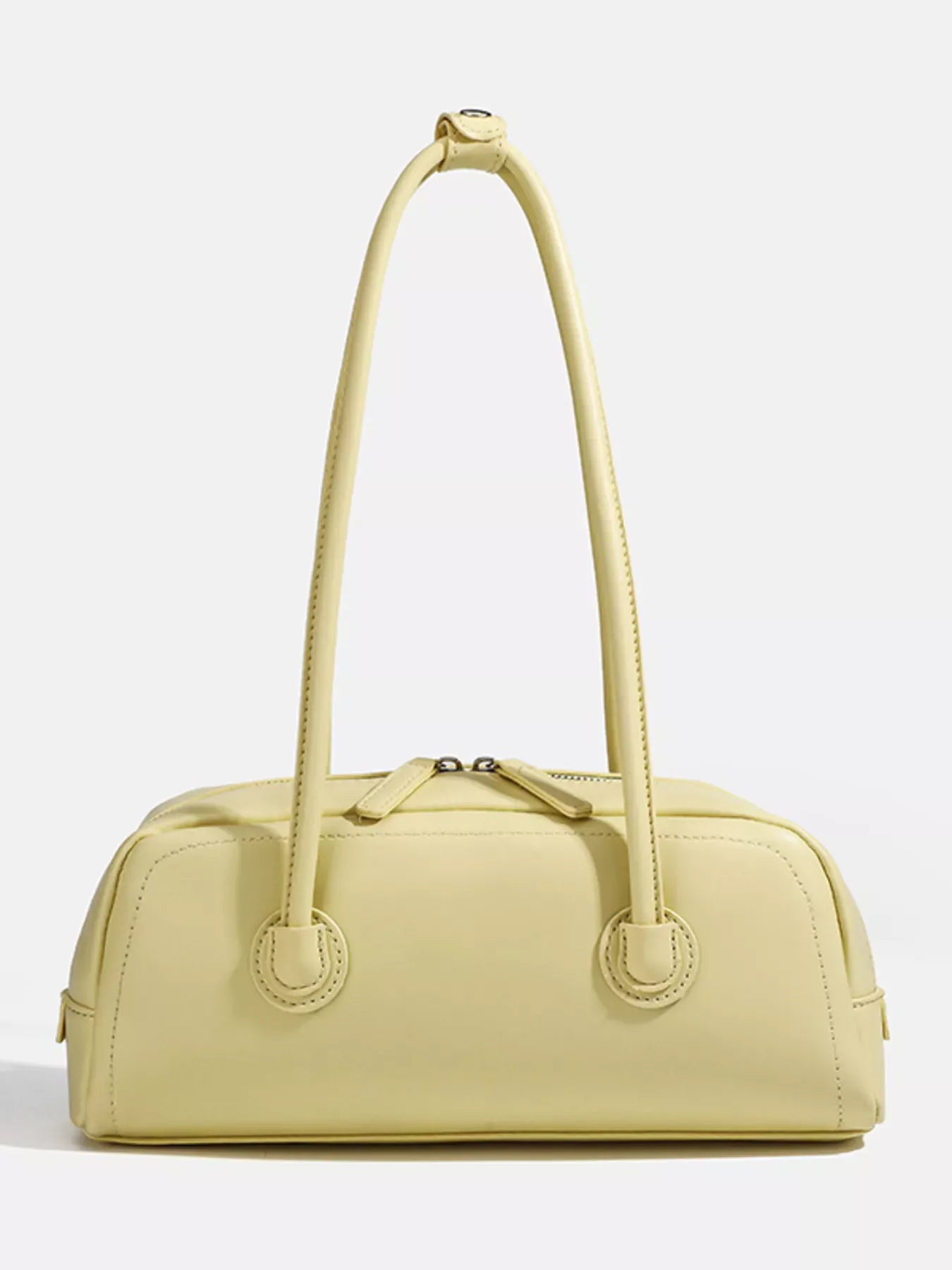 Solid Color Leather Shoulder Bag Yellow / ONE SIZE The Nichole Collection