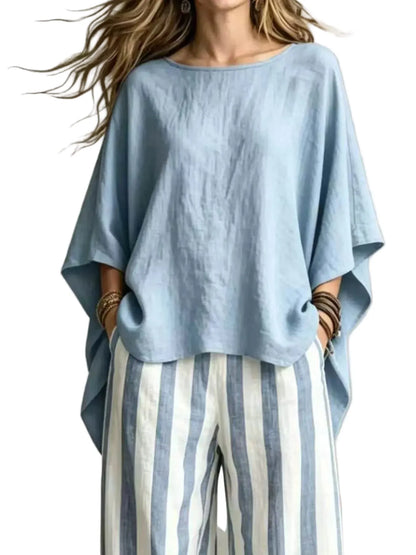 Solid Color Two-Piece Top & Pants Set The Nichole Collection - Official Site