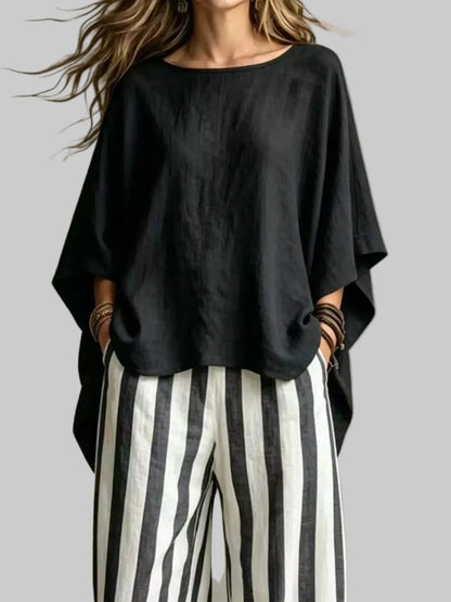 Solid Color Two-Piece Top & Pants Set The Nichole Collection - Official Site