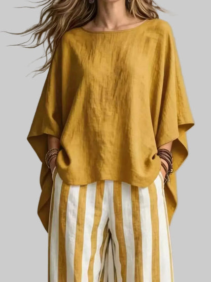 Solid Color Two-Piece Top & Pants Set The Nichole Collection - Official Site
