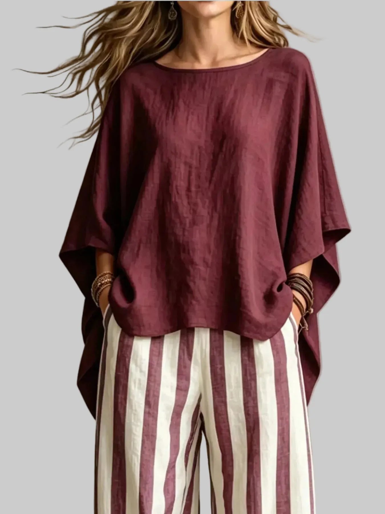 Solid Color Two-Piece Top & Pants Set The Nichole Collection - Official Site