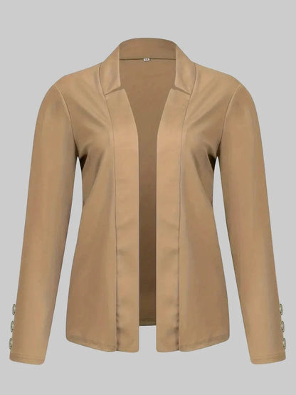 Solid Open Front Women’s Blazer – Casual Long Sleeve Button Blazer for Work & Office Blazers The Nichole Collection