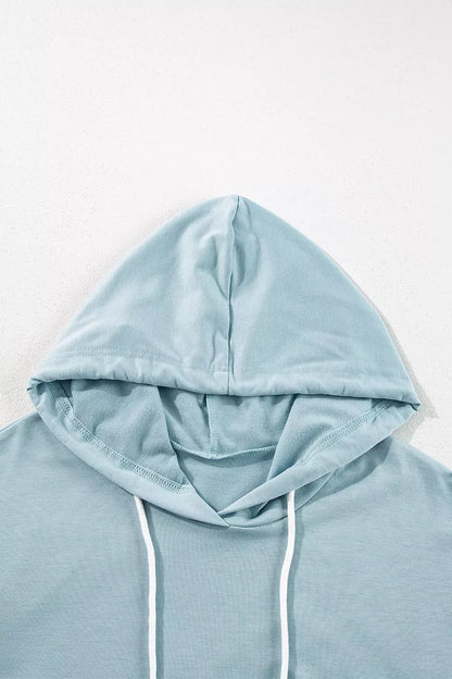 Solid Ruffled Hem Loose Fit Tunic Hoodie The Nichole Collection - Official Site