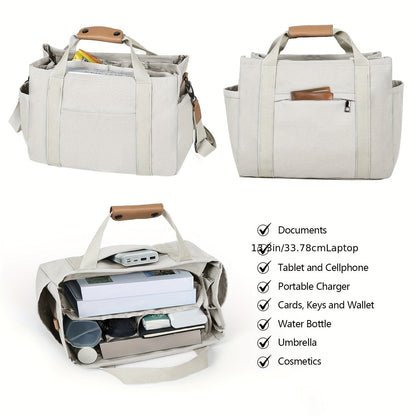 Spacious Multi-Pocket Tote Bag for Women – Work & Travel Handbag with Adjustable Crossbody Strap The Nichole Collection