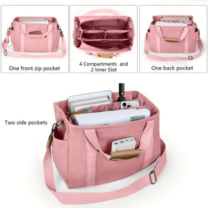 Spacious Multi-Pocket Tote Bag for Women – Work & Travel Handbag with Adjustable Crossbody Strap The Nichole Collection