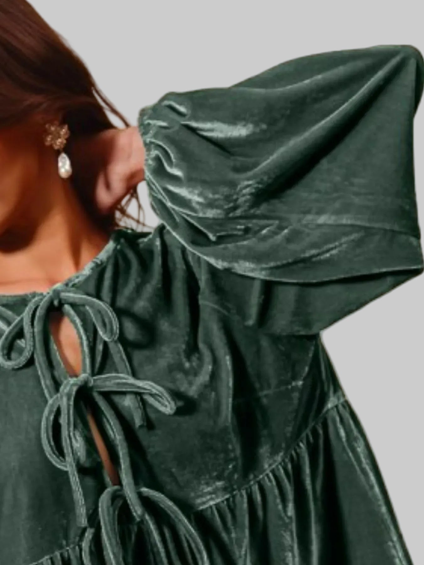 Spaghetti Strap Front Tie Velvet Holiday Blouse Shirts & Tops The Nichole Collection