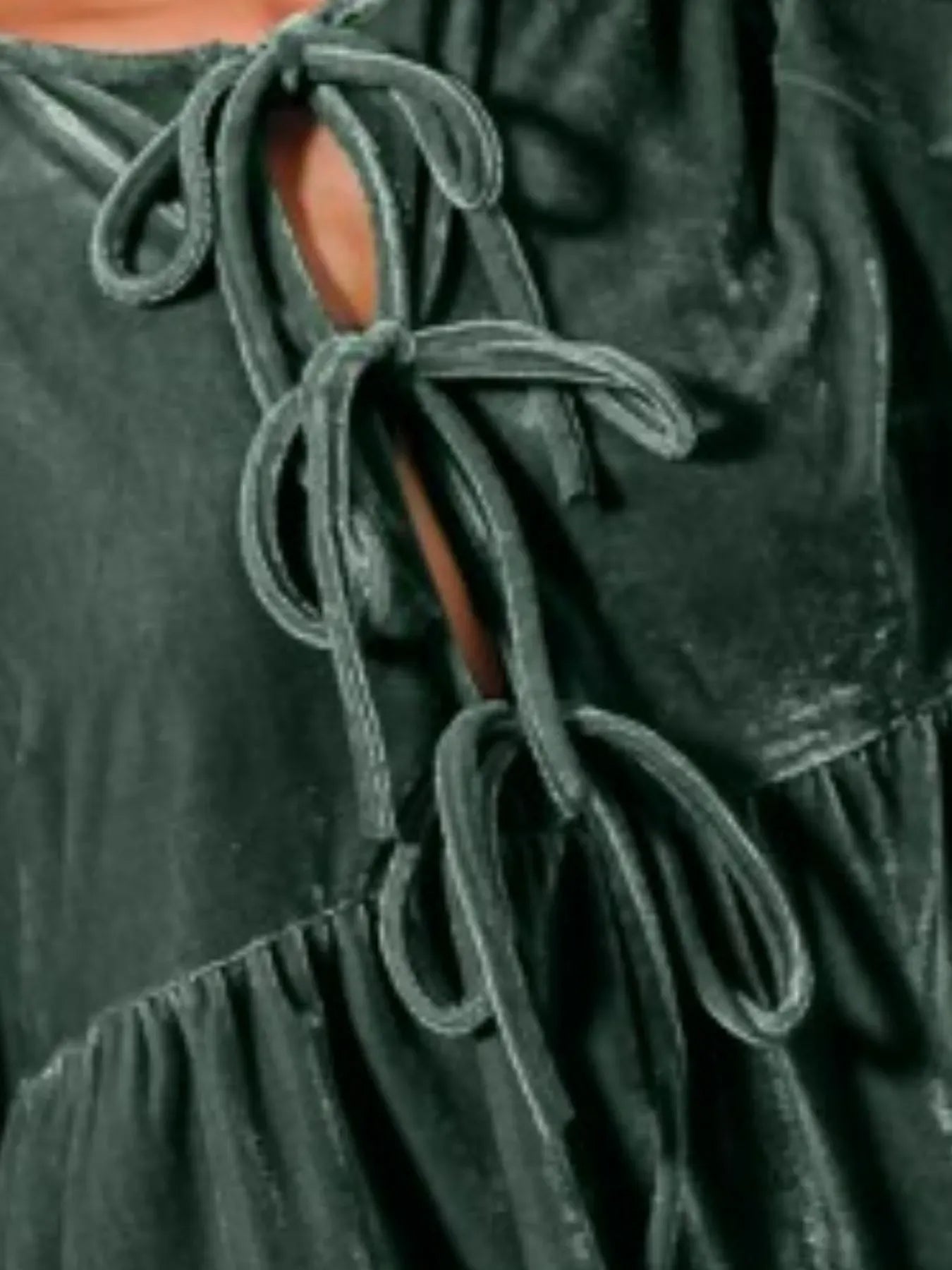 Spaghetti Strap Front Tie Velvet Holiday Blouse Shirts & Tops The Nichole Collection