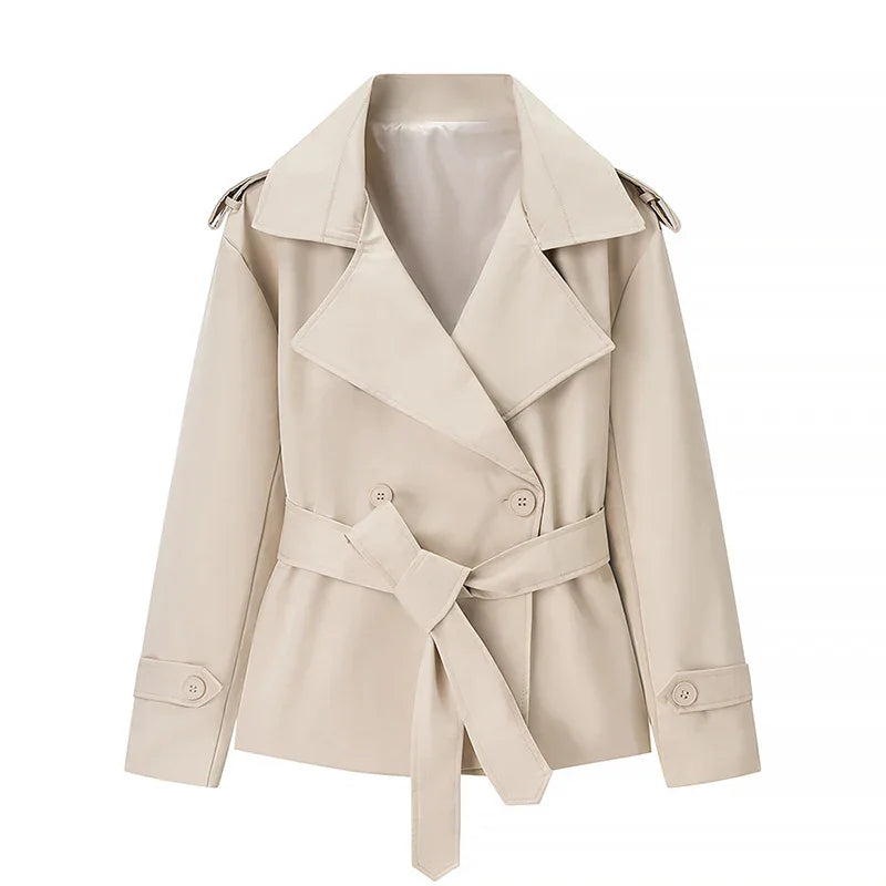 Spring Cropped Trench Coat White / S The Nichole Collection