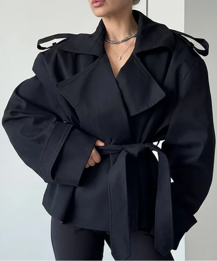 Spring Cropped Trench Coat The Nichole Collection