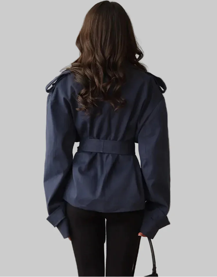 Spring Cropped Trench Coat The Nichole Collection