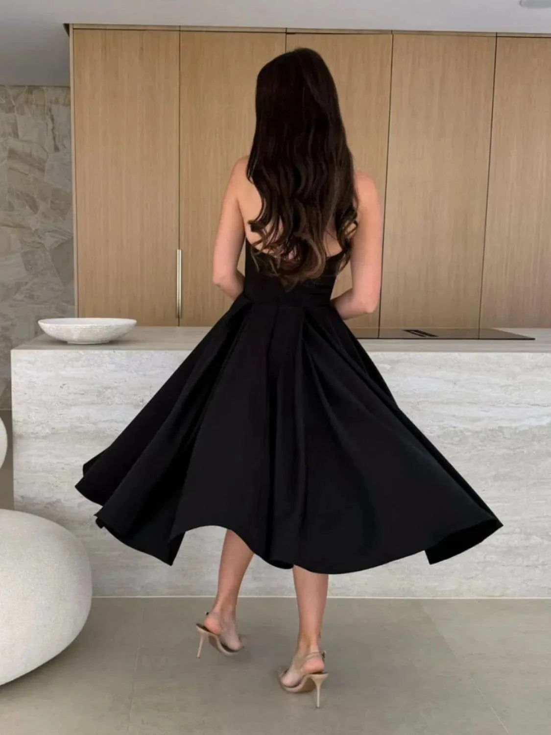 Strapless Midi Dress – Elegant Fit and Flare The Nichole Collection