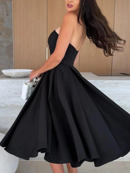 Strapless Midi Dress – Elegant Fit and Flare The Nichole Collection