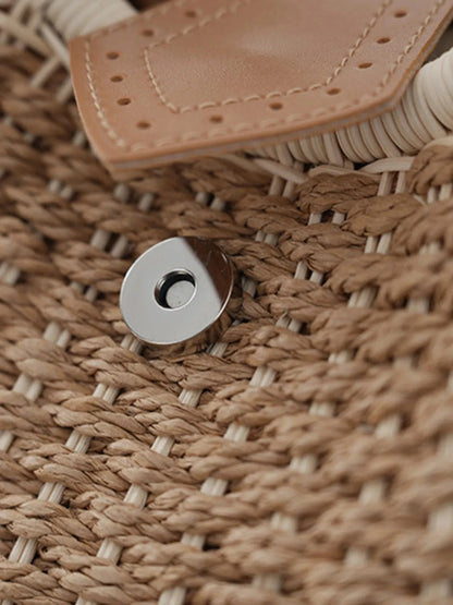 Straw Braided Round Handbag Handbags The Nichole Collection