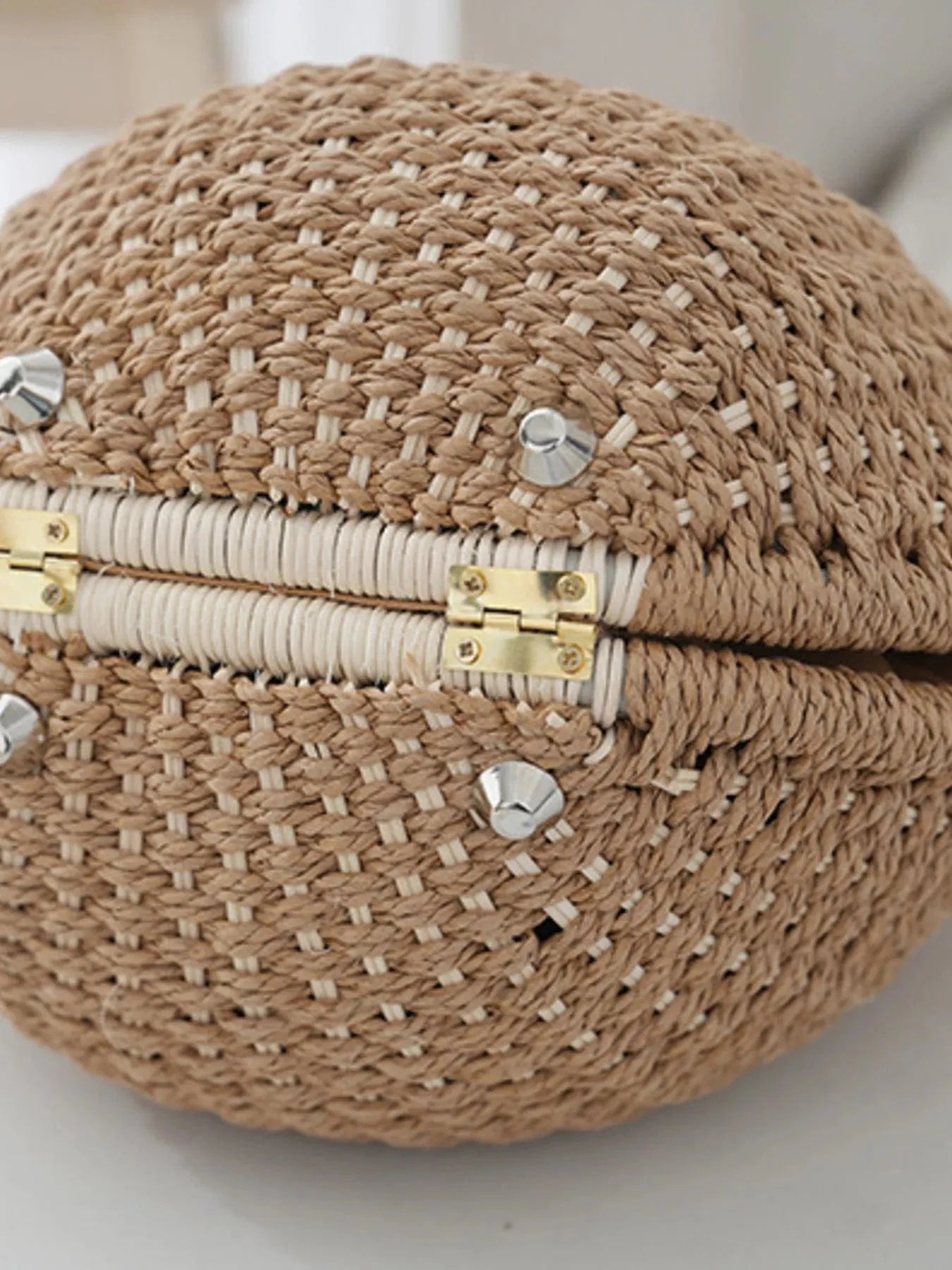 Straw Braided Round Handbag Handbags The Nichole Collection