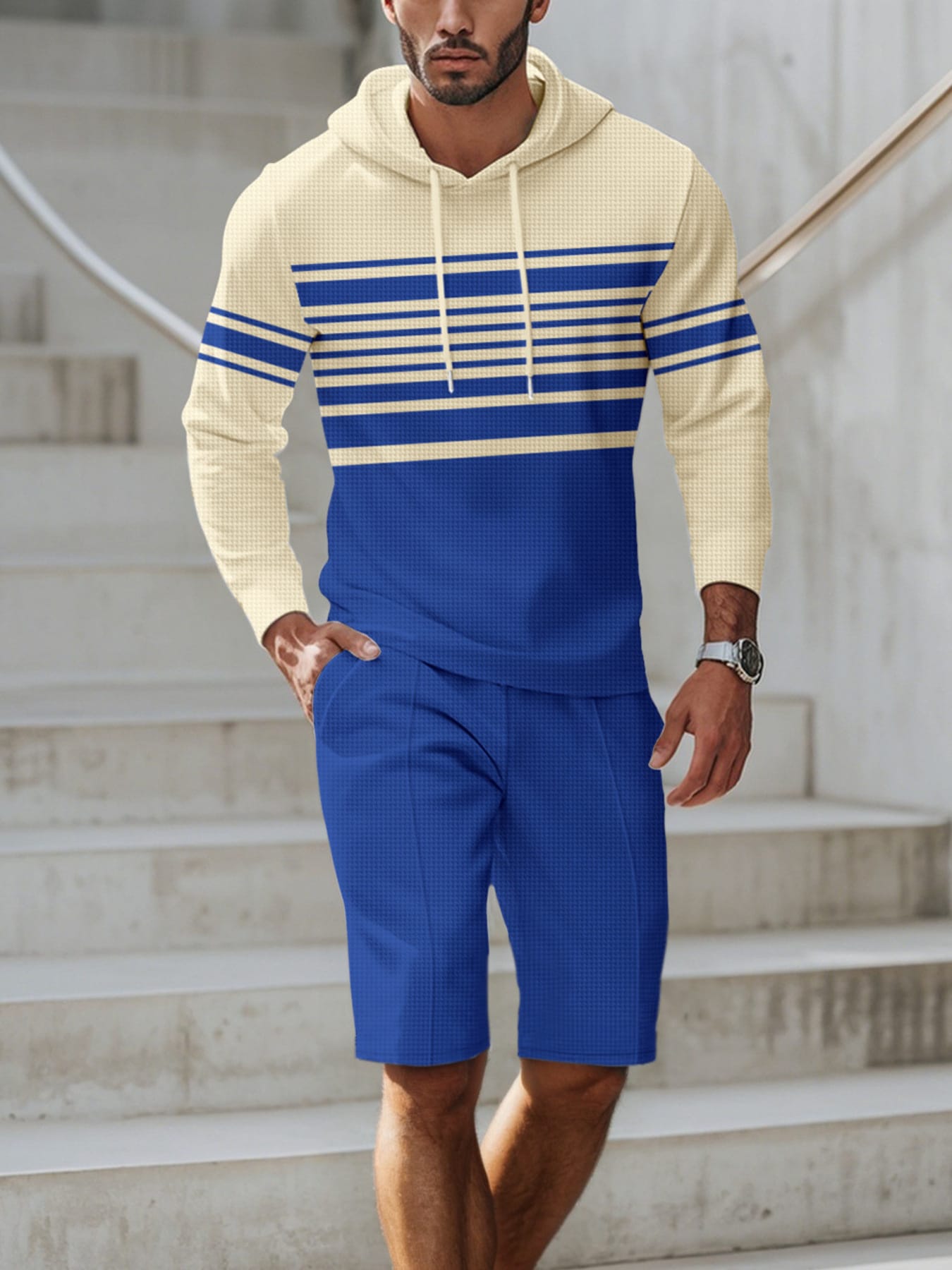 Striped Hoodie & Shorts Casual Set | The Nichole Collection