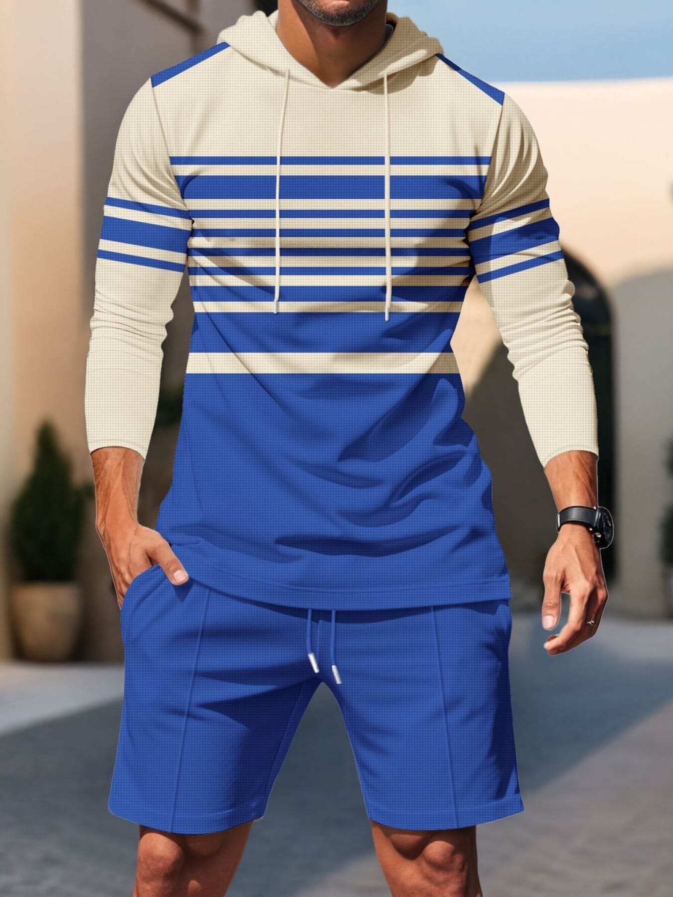 Striped Hoodie & Shorts Casual Set | The Nichole Collection