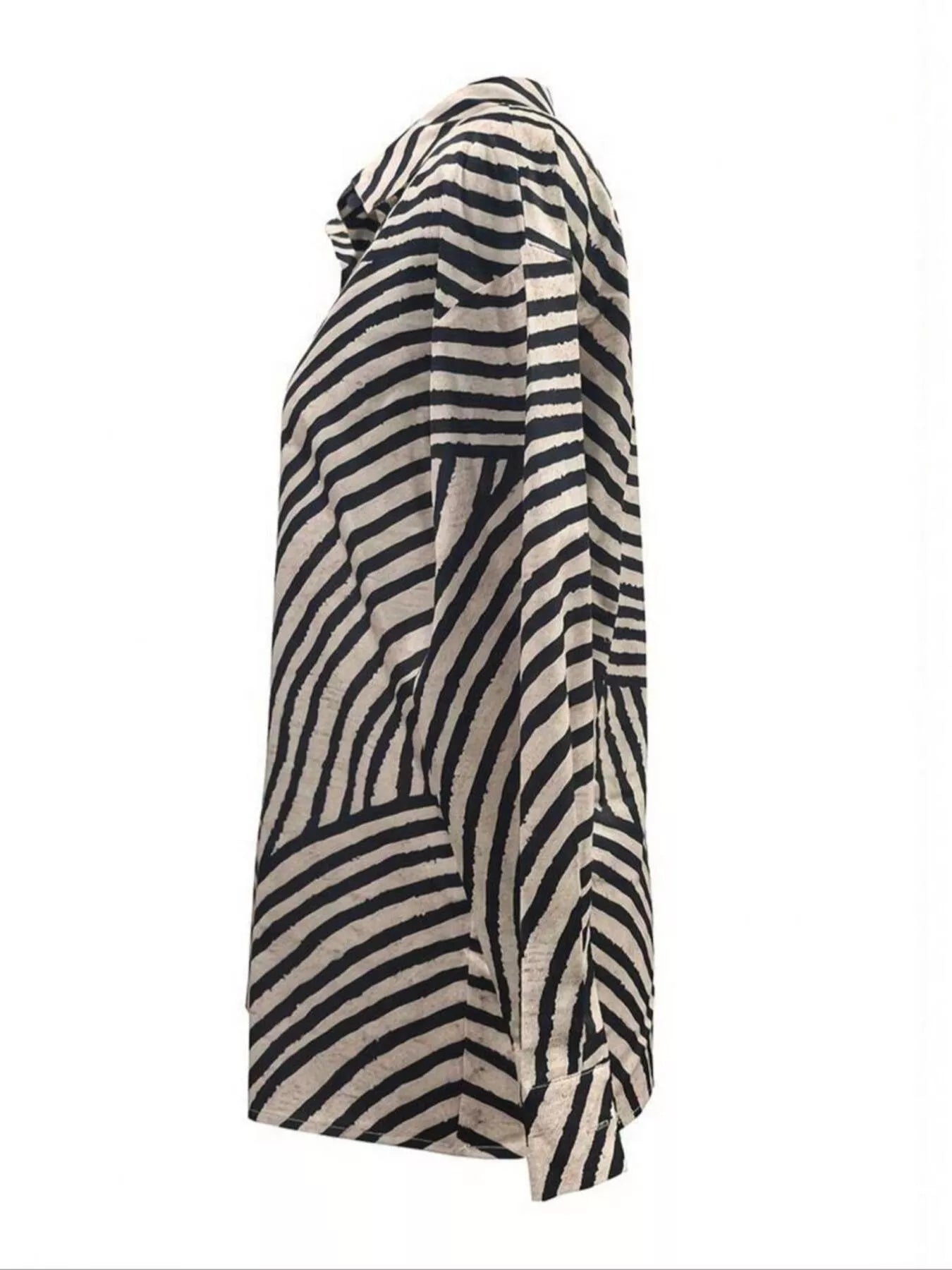 Striped Print Long Sleeve Button-Down Shirt The Nichole Collection - Official Site