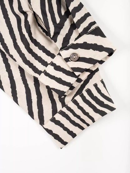 Striped Print Long Sleeve Button-Down Shirt The Nichole Collection - Official Site