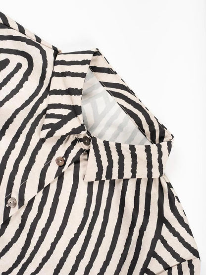 Striped Print Long Sleeve Button-Down Shirt The Nichole Collection - Official Site