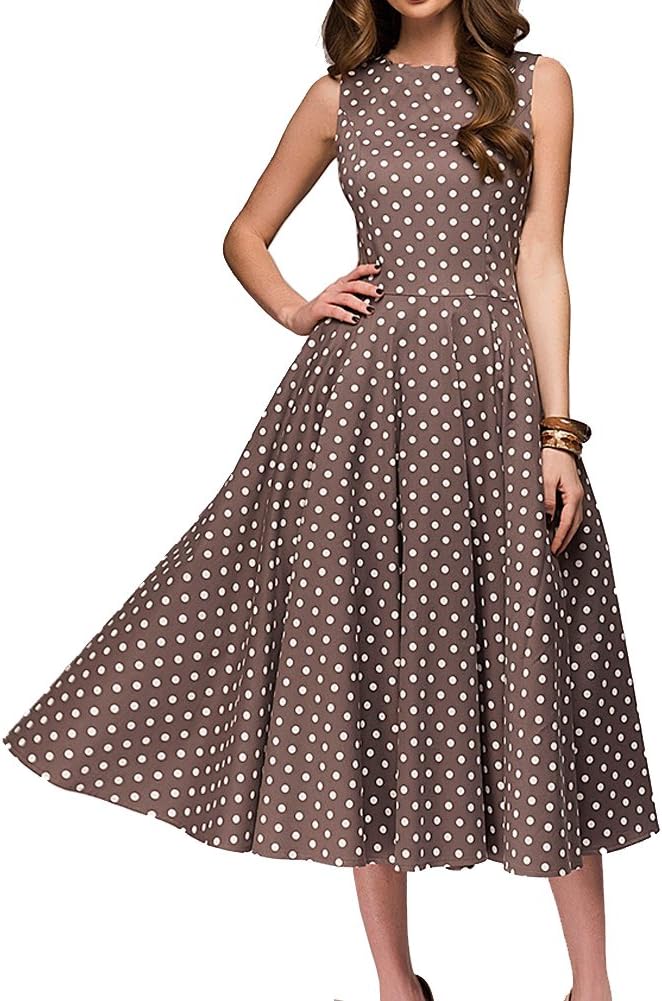 Stylish Sleeveless High Waist Dress Dresses Coffee / S The Nichole Collection