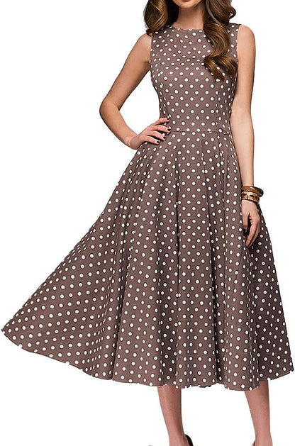 Stylish Sleeveless High Waist Dress Dresses Coffee / S The Nichole Collection