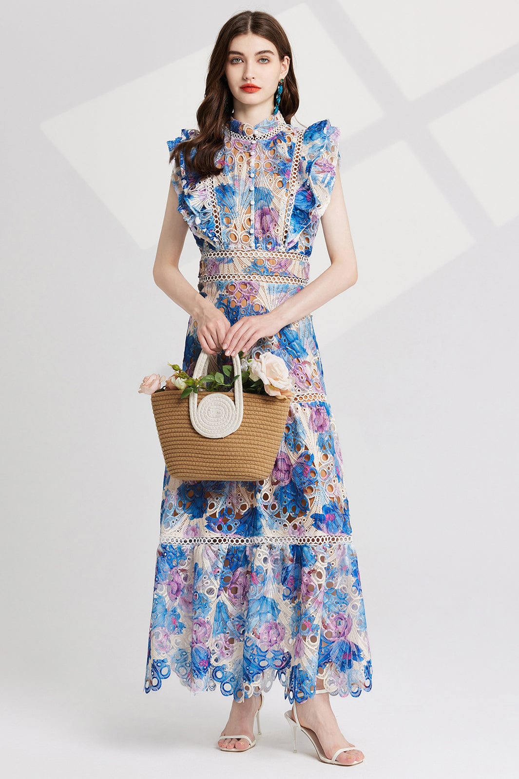SUMMER BREEZE MAXI DRESS BLUE FLORAL / S The Nichole Collection