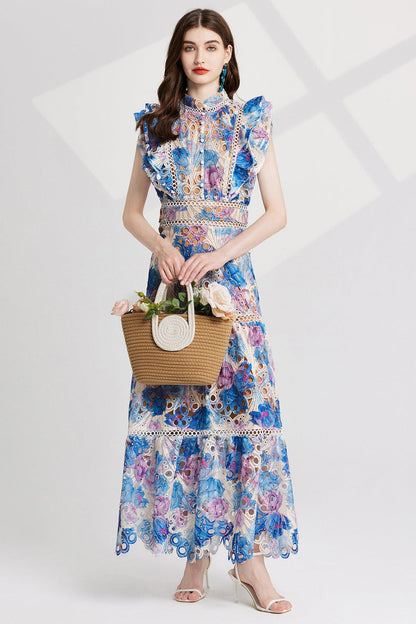SUMMER BREEZE MAXI DRESS BLUE FLORAL / S The Nichole Collection